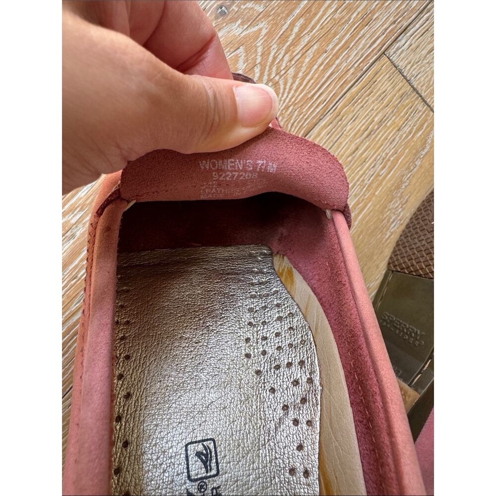 Y2K Sperry Top-Sider Pink Suede Penny Loafers Moccasin Flats Women’s 7.5 - Picture 8 of 10